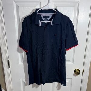 Tommy Hilfiger Men's Navy Polo Shirt XL custom fit